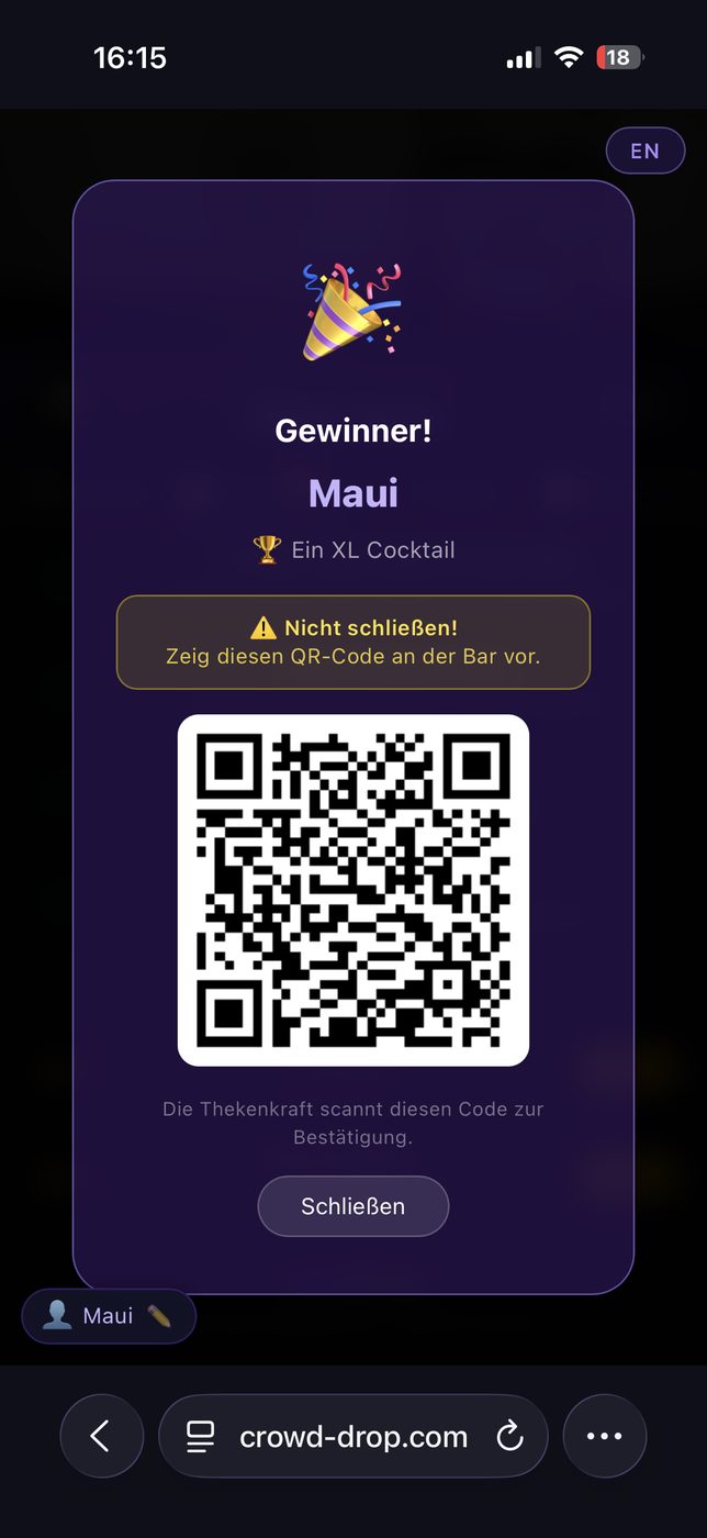 Gewinner-Benachrichtigung