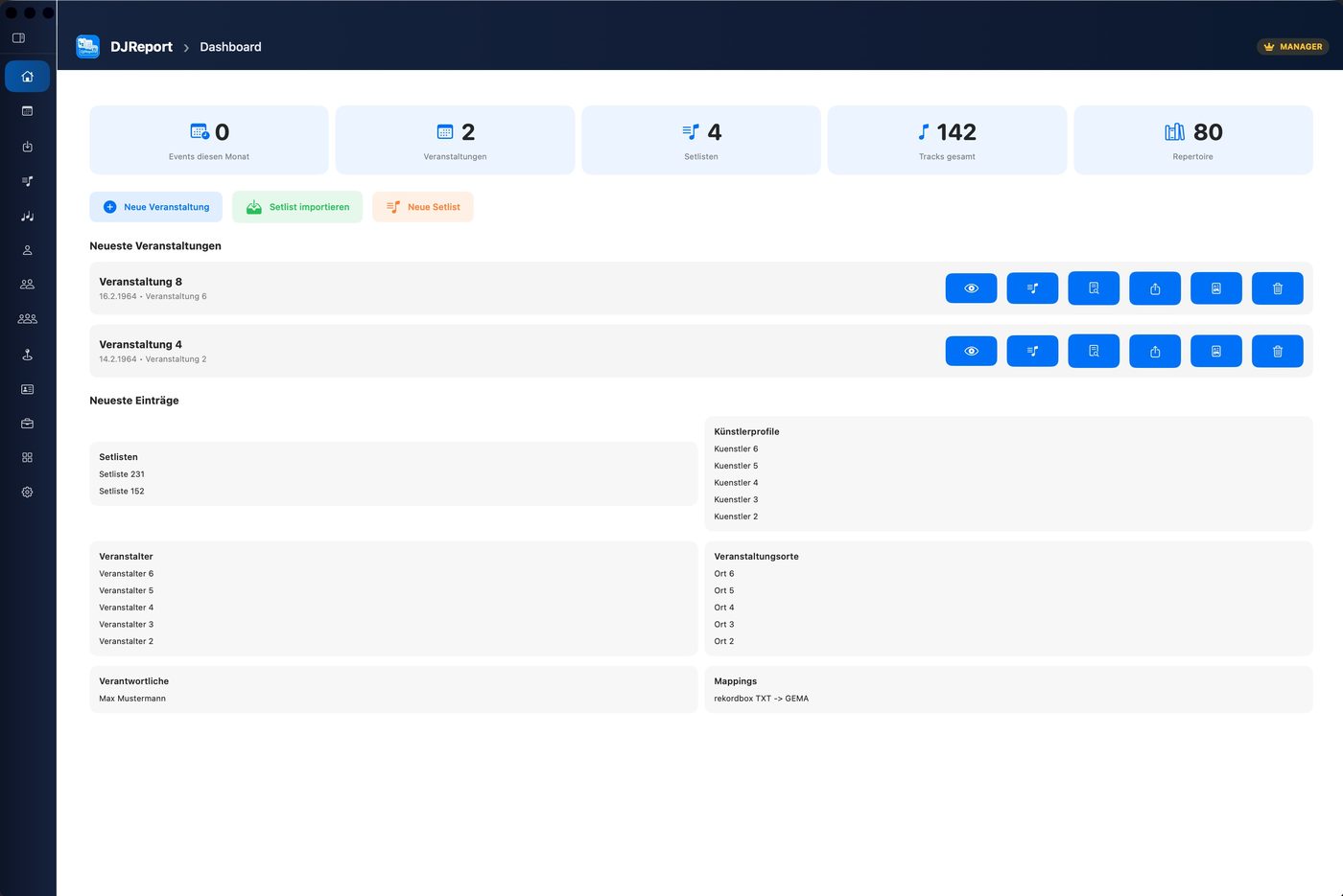 DJReport Dashboard