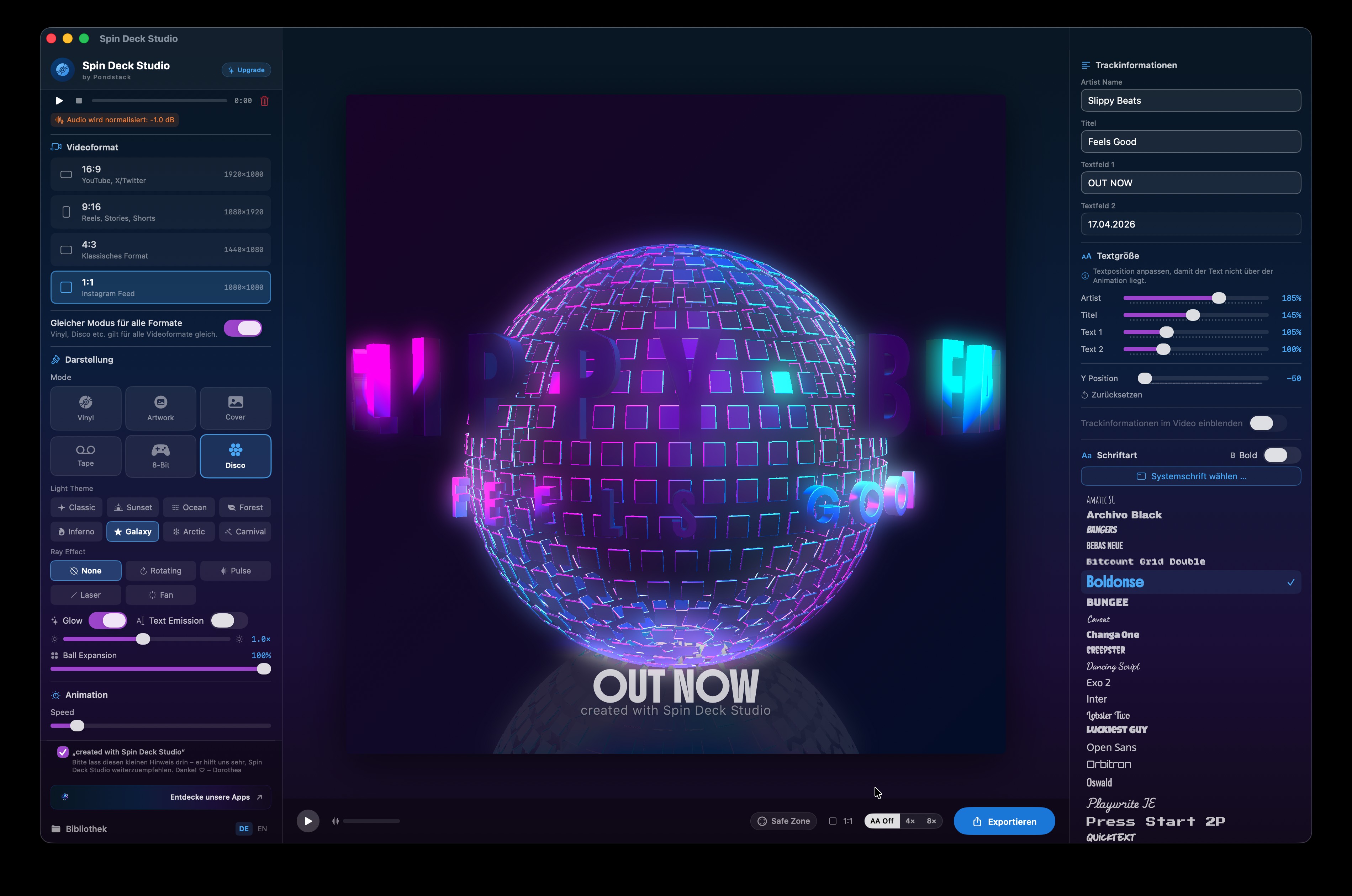 Disco 3D Modus – SceneKit Spiegelball